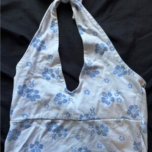 Hollister Blue Floral Crop Top